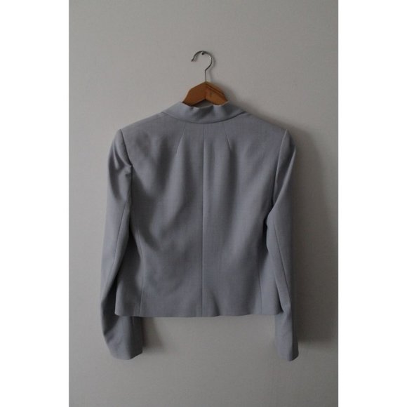 Theory Icon Timeless Classics Reborn Cropped Blazer Light Heather Size 6 - Picture 5 of 6